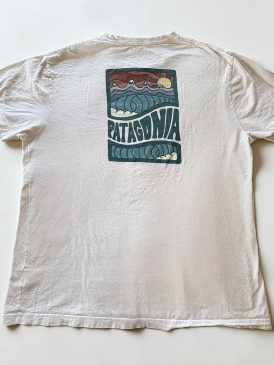 Patagonia Other - Patagonia Cosmic Peaks Mens Large White Short Sleeve T Shirt Casual Slim Fit